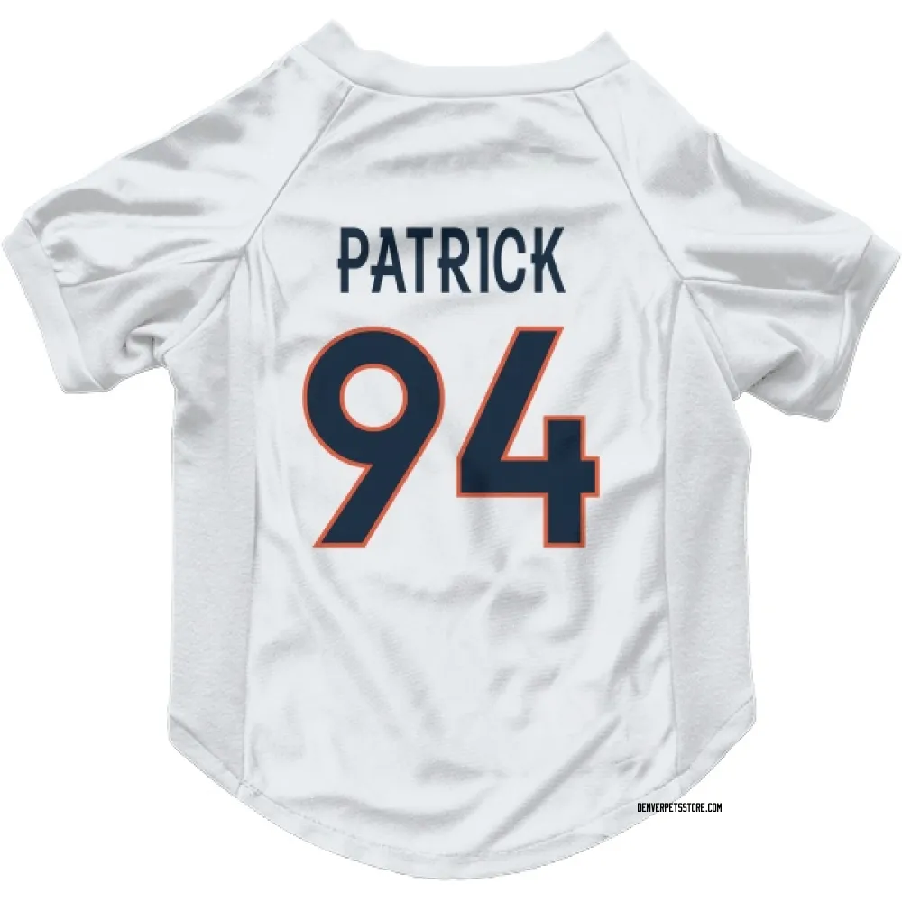Denver Broncos Aaron Patrick White Pet Jersey for Dog & Cat