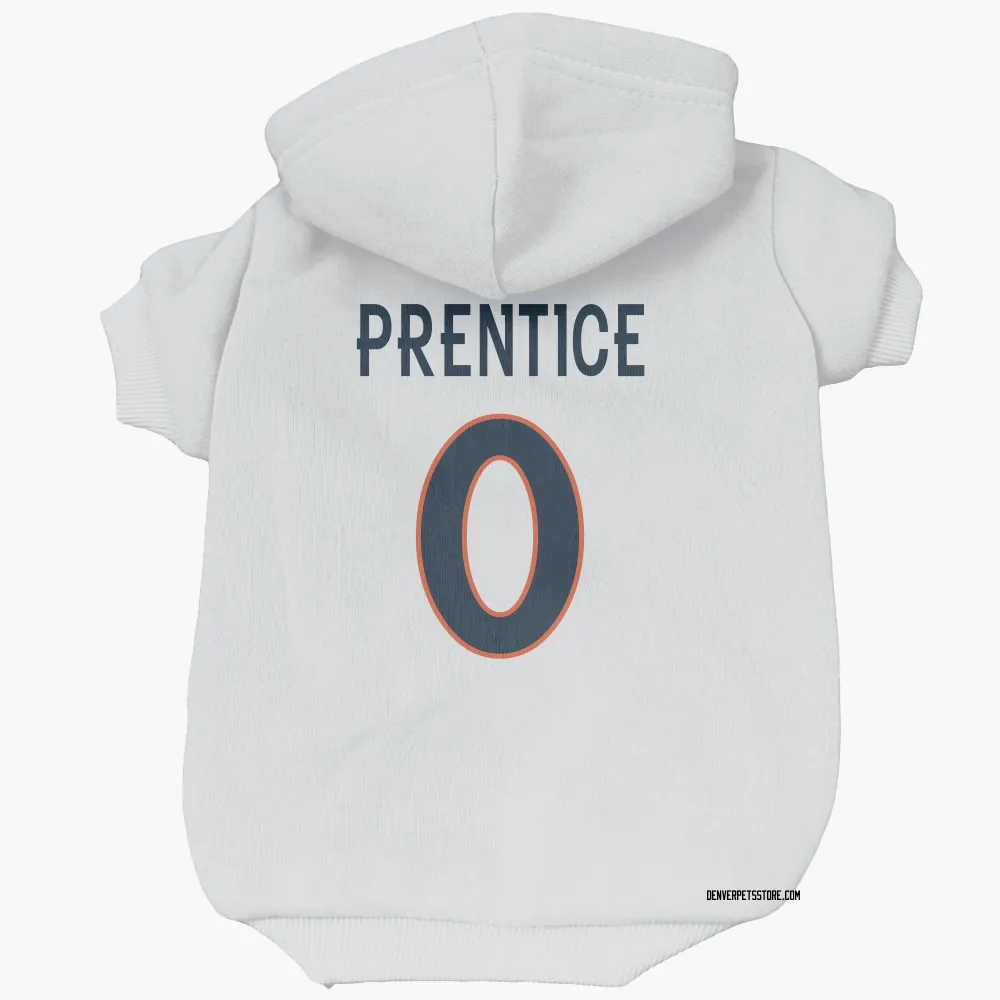 Denver Broncos Adam Prentice White Pet Hoodie for Dog & Cat