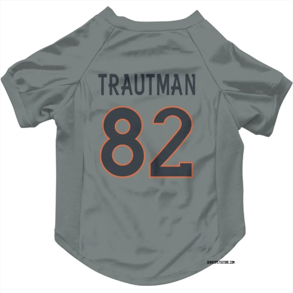 Denver Broncos Adam Trautman Gray Pet Jersey for Dog & Cat
