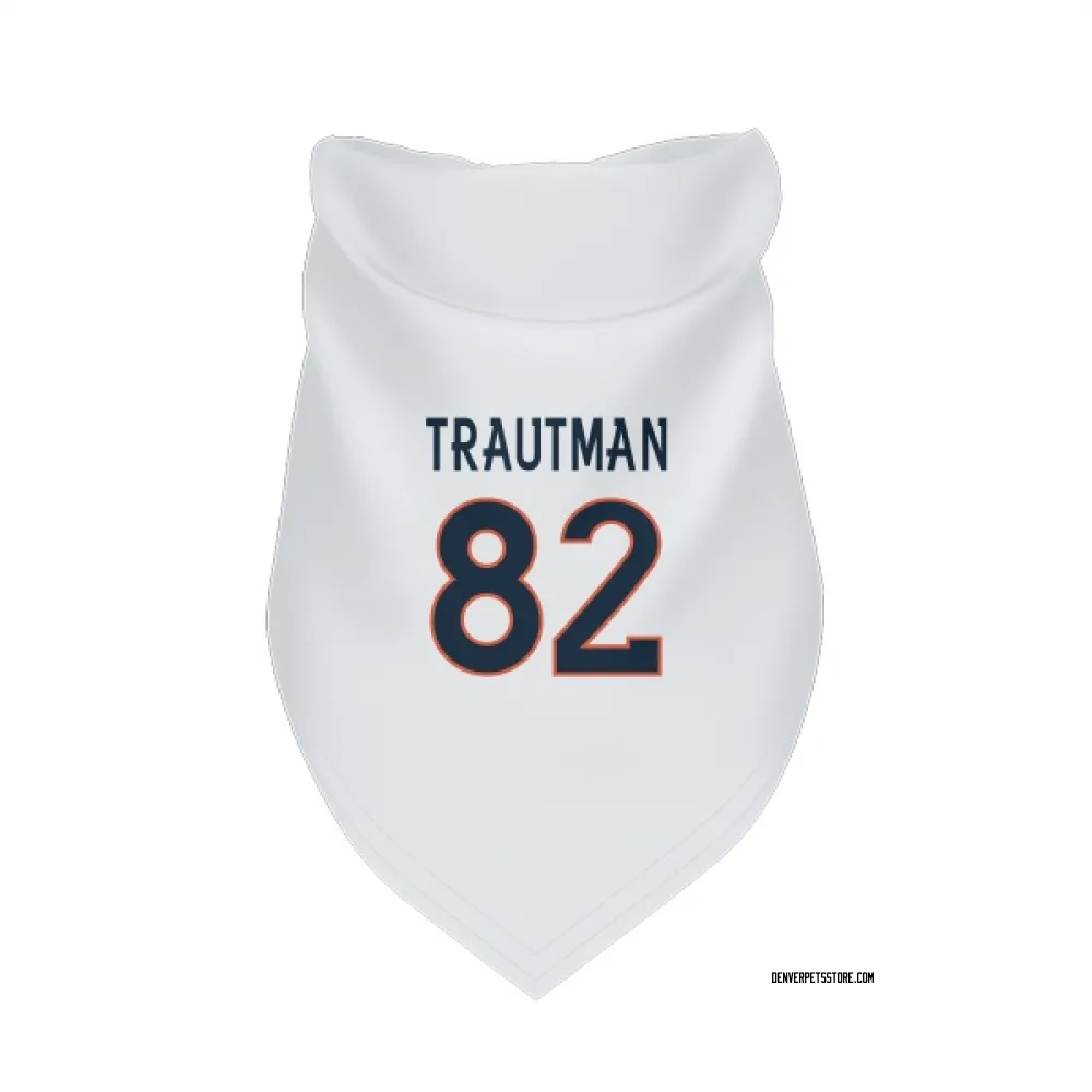 Denver Broncos Adam Trautman White Pet Bandana for Dog & Cat