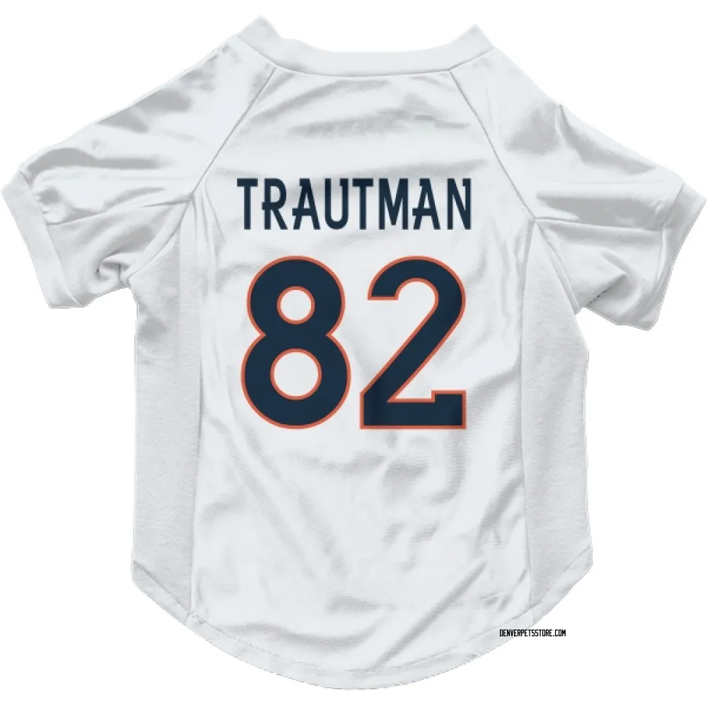 Denver Broncos Adam Trautman White Pet Jersey for Dog & Cat