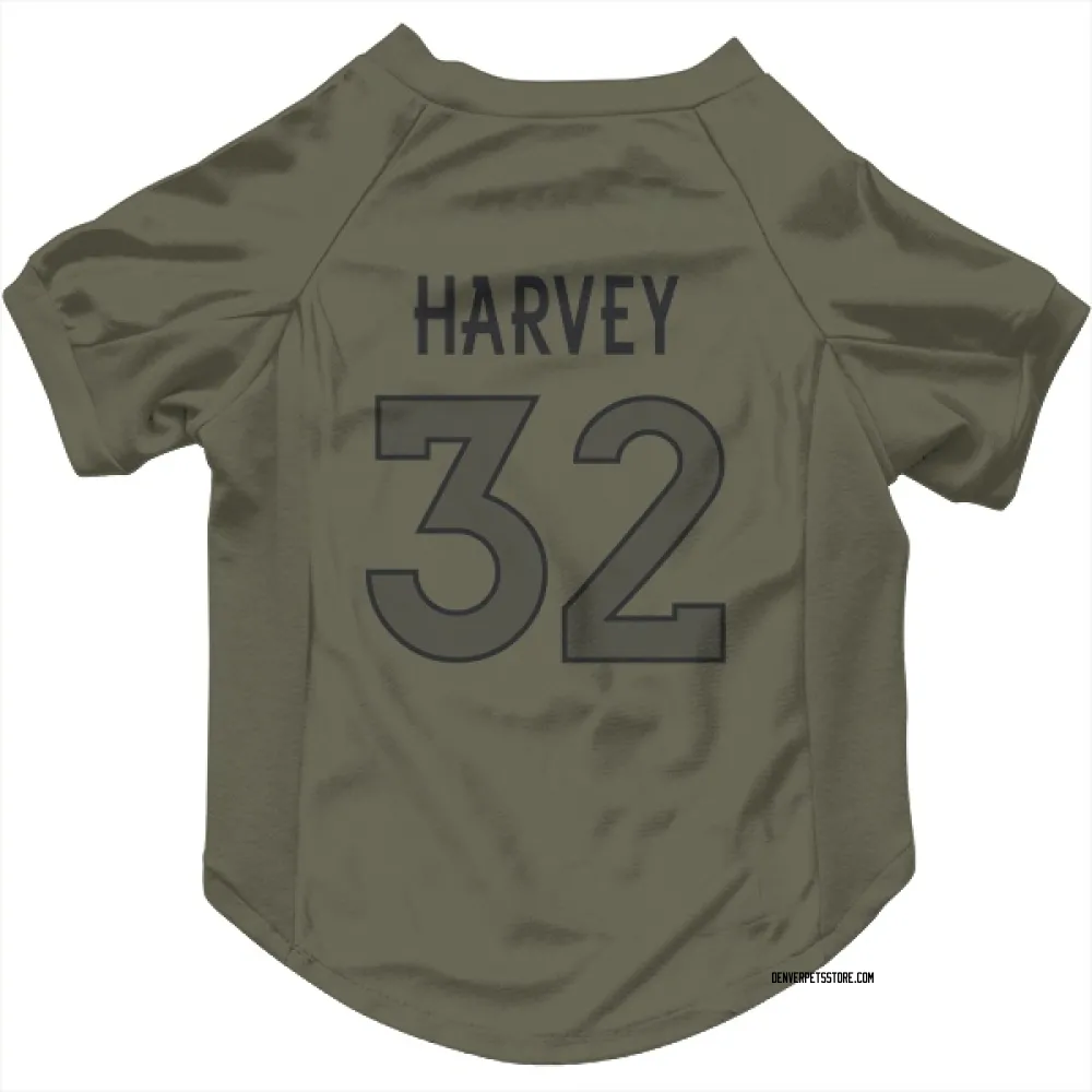 Denver Broncos Ahmari Harvey Olive Pet Jersey for Dog & Cat