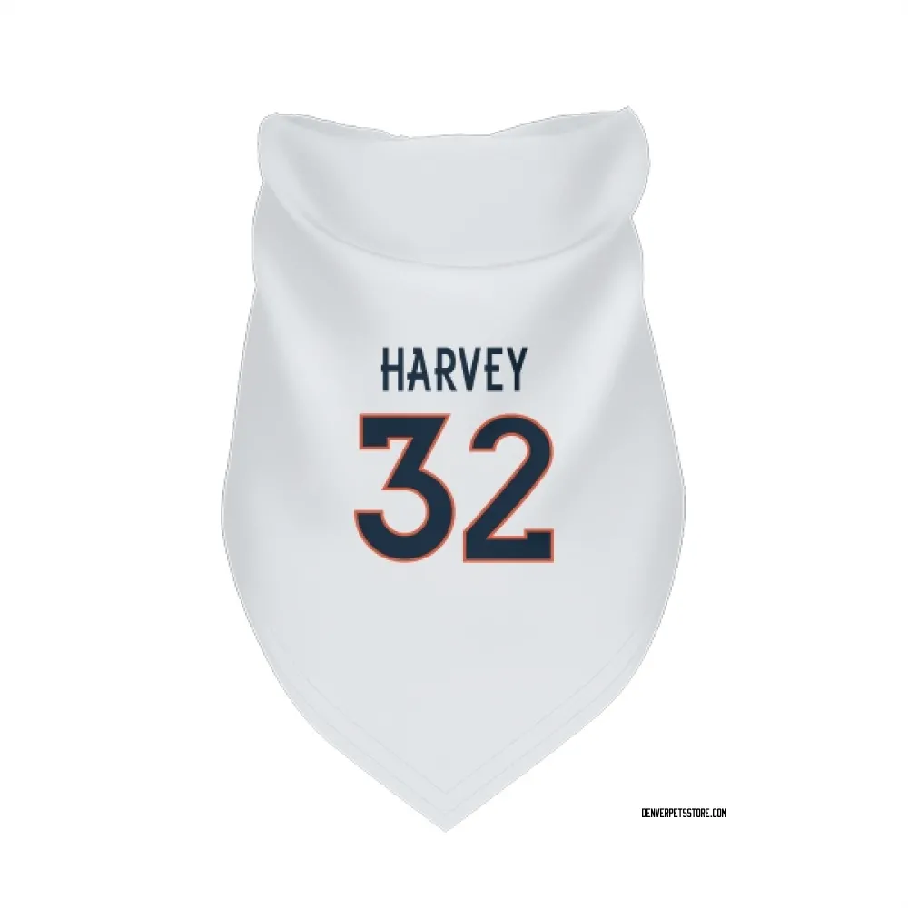 Denver Broncos Ahmari Harvey White Pet Bandana for Dog & Cat