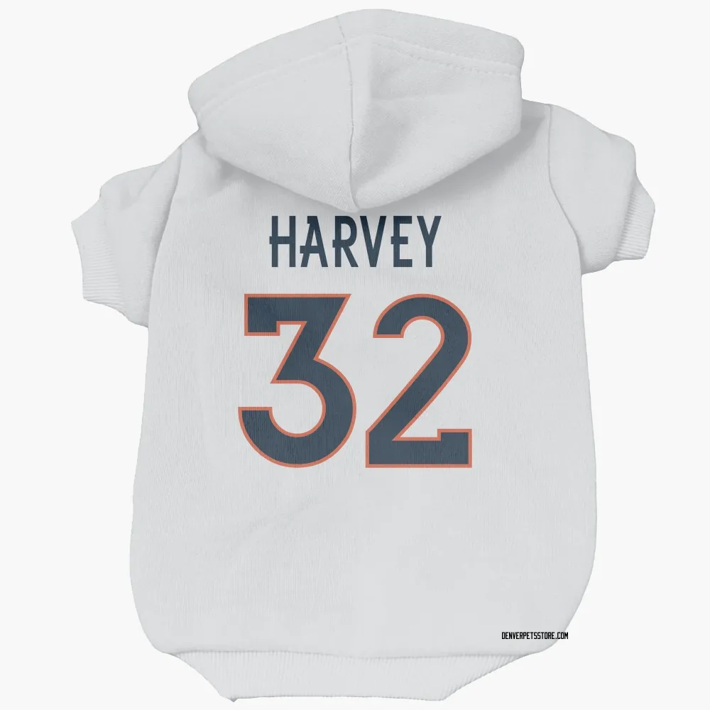 Denver Broncos Ahmari Harvey White Pet Hoodie for Dog & Cat