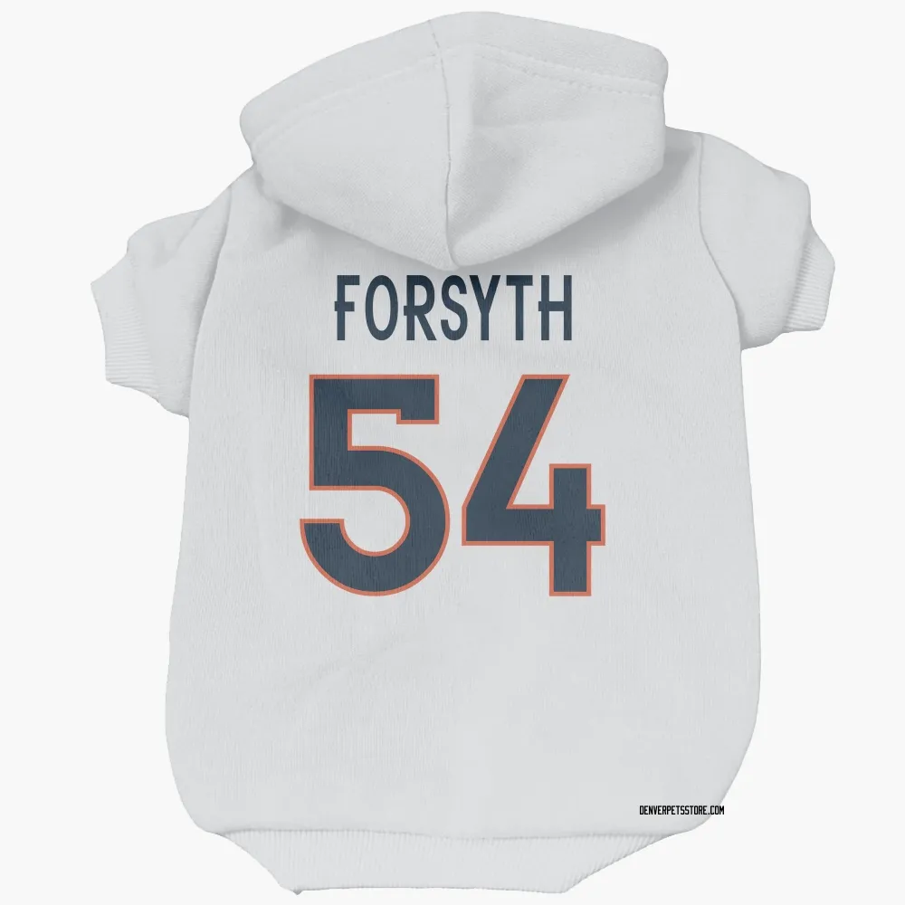 Denver Broncos Alex Forsyth White Pet Hoodie for Dog & Cat