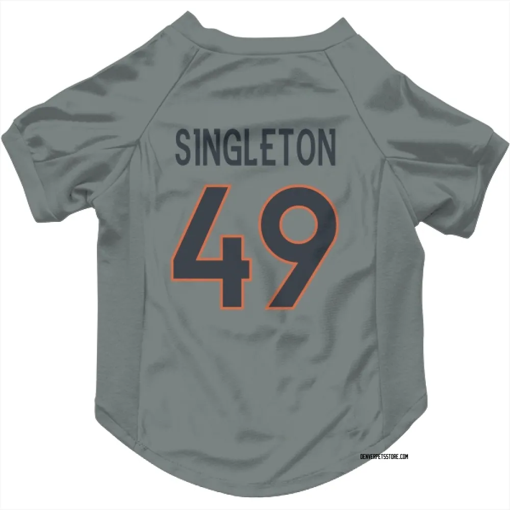 Denver Broncos Alex Singleton Gray Pet Jersey for Dog & Cat