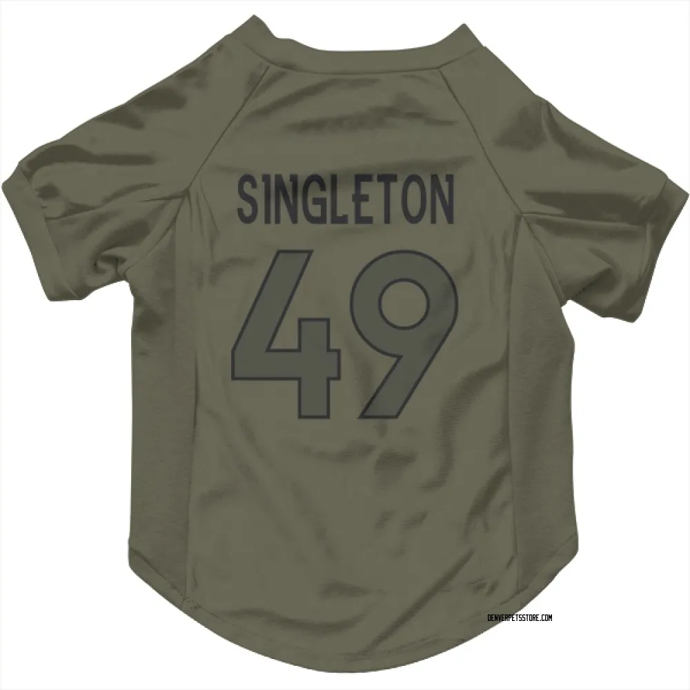 Denver Broncos Alex Singleton Olive Pet Jersey for Dog & Cat