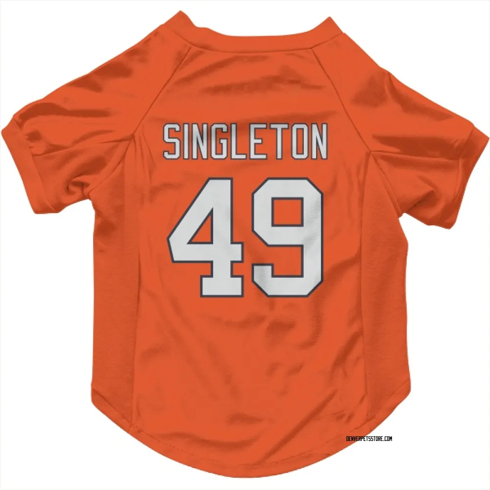 Denver Broncos Alex Singleton Orange Pet Jersey for Dog & Cat
