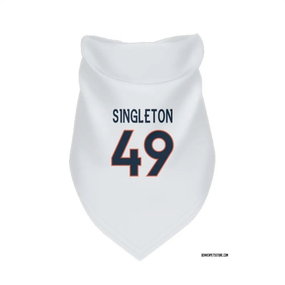 Denver Broncos Alex Singleton White Pet Bandana for Dog & Cat