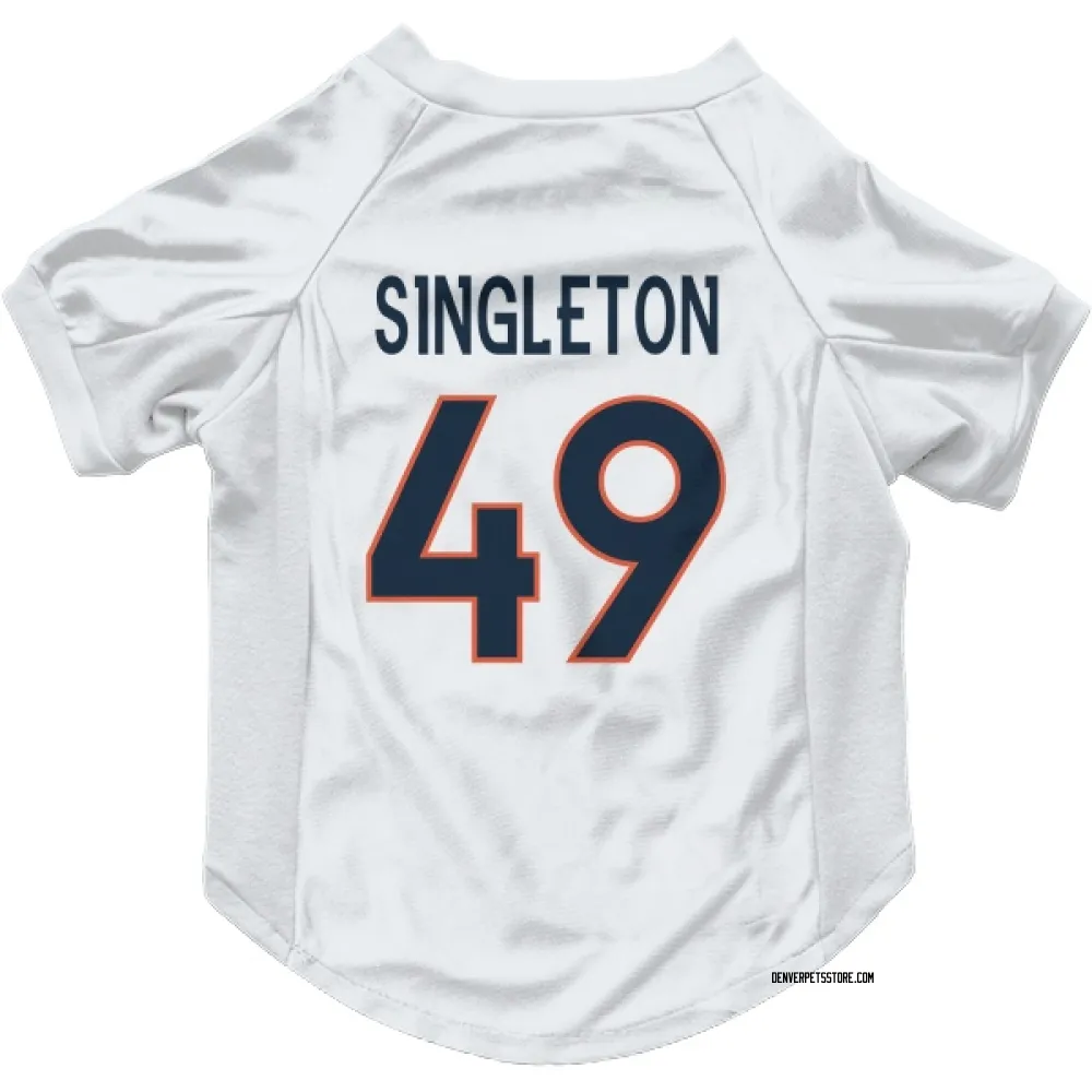 Denver Broncos Alex Singleton White Pet Jersey for Dog & Cat