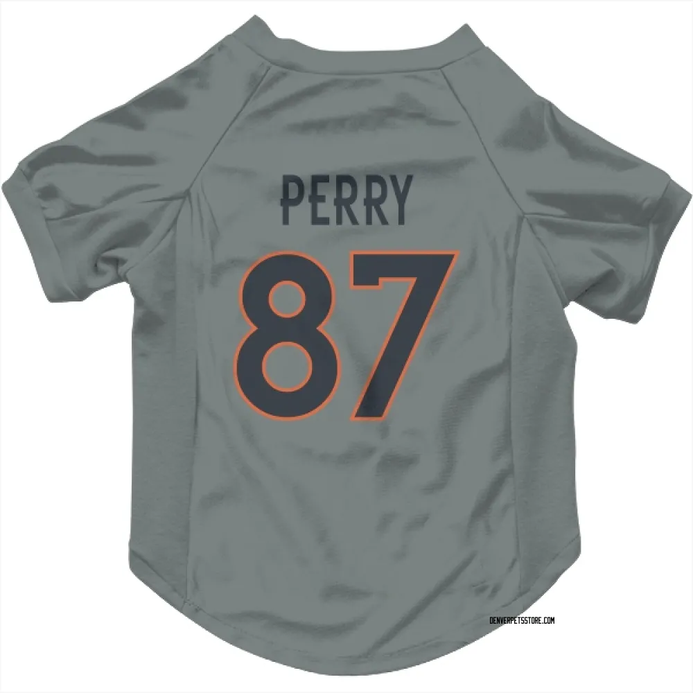 Denver Broncos A.T. Perry Gray Pet Jersey for Dog & Cat
