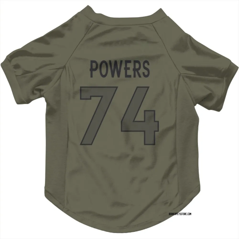 Denver Broncos Ben Powers Olive Pet Jersey for Dog & Cat