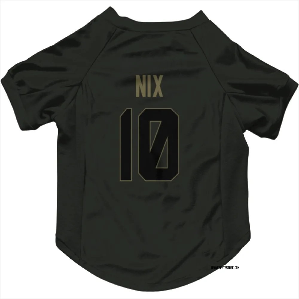 Denver Broncos Bo Nix Black Service Pet Jersey for Dog & Cat