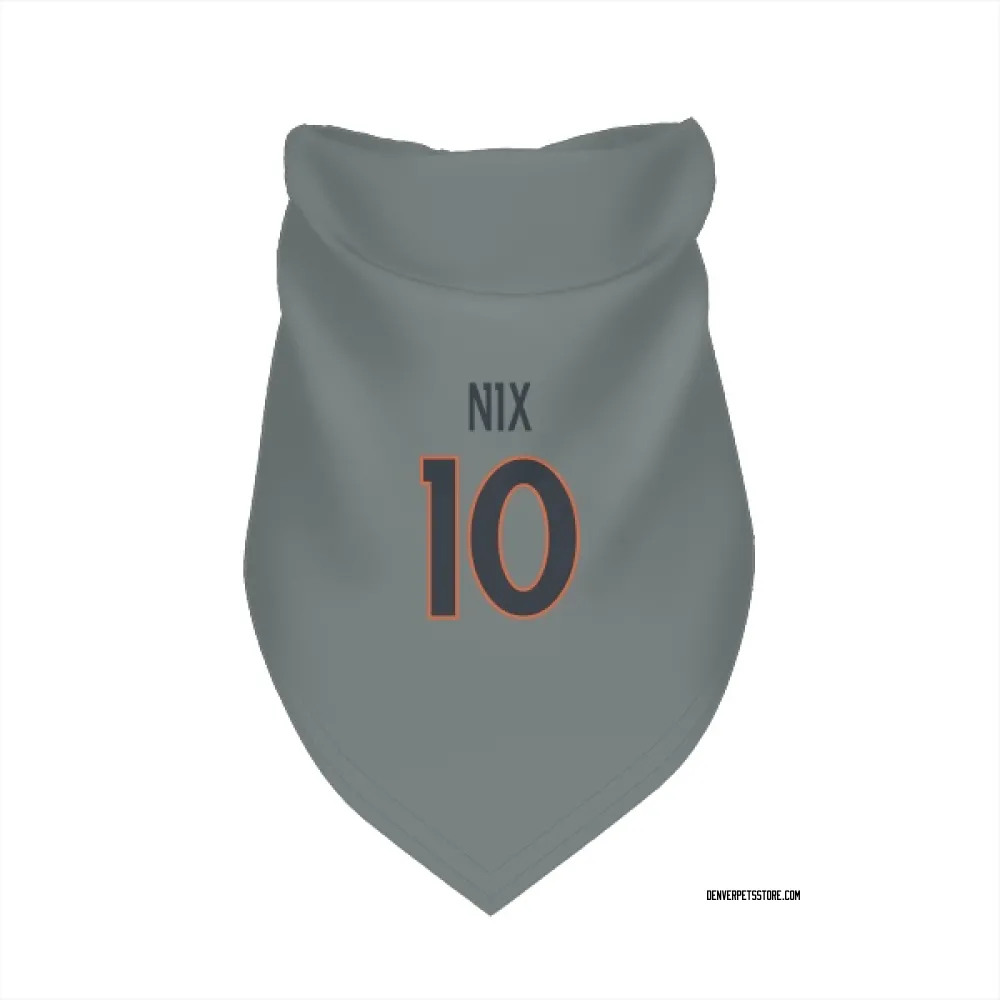 Denver Broncos Bo Nix Gray Pet Bandana for Dog & Cat