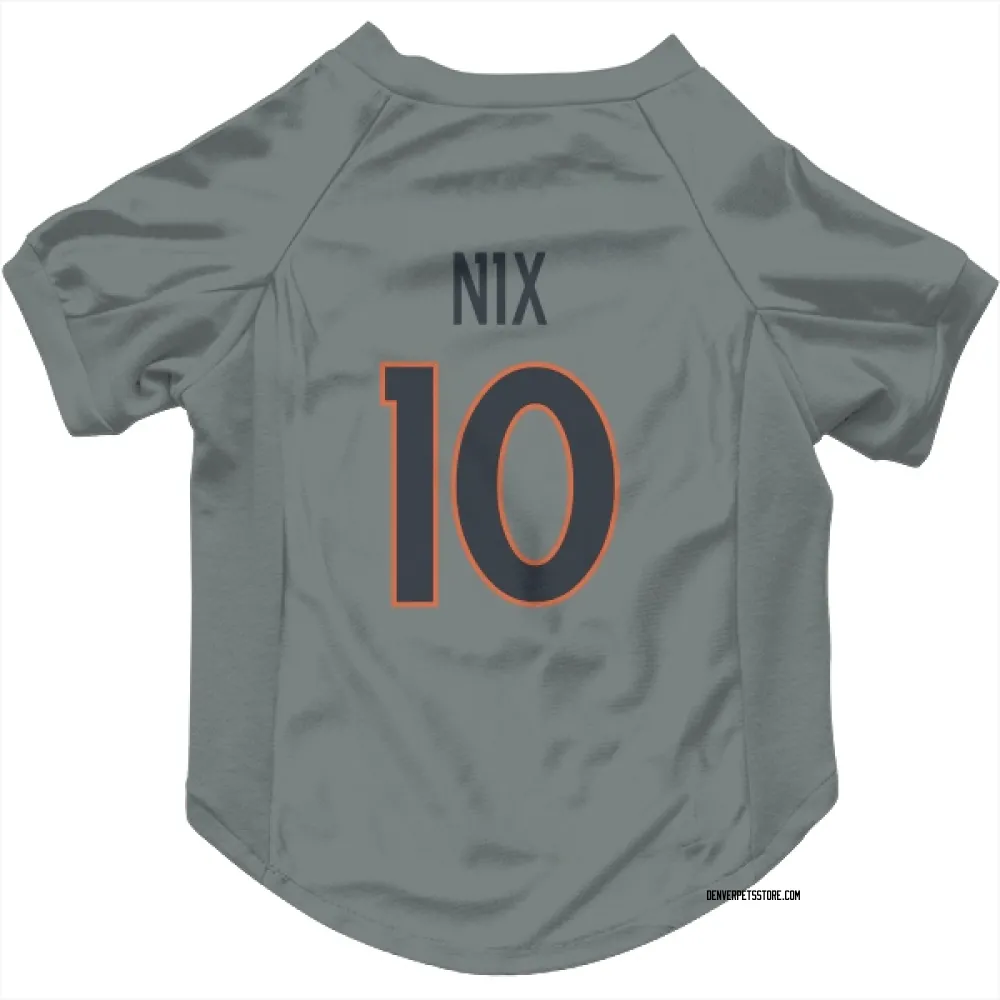 Denver Broncos Bo Nix Gray Pet Jersey for Dog & Cat