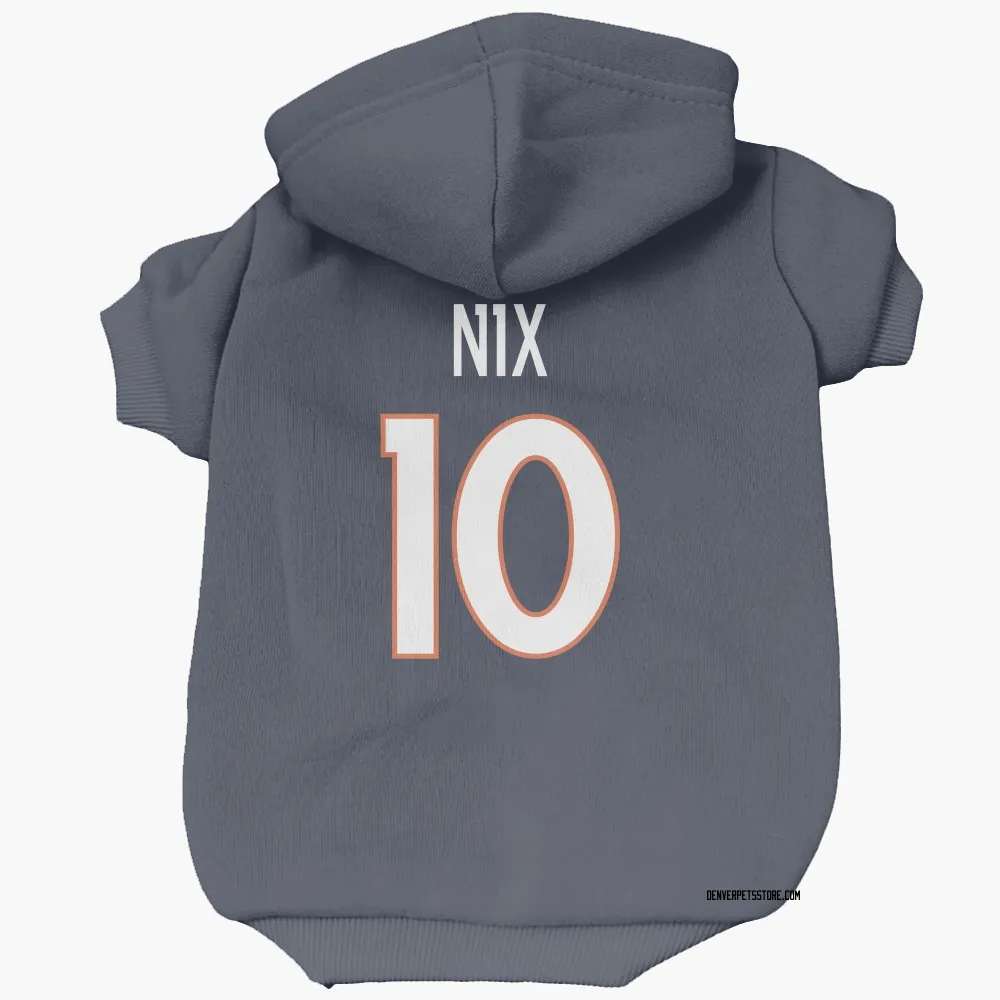 Denver Broncos Bo Nix Navy Pet Hoodie for Dog & Cat