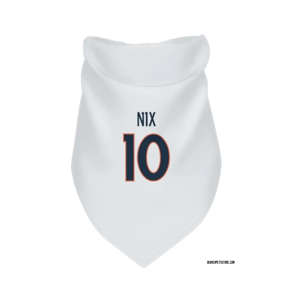 Denver Broncos Bo Nix White Pet Bandana for Dog & Cat