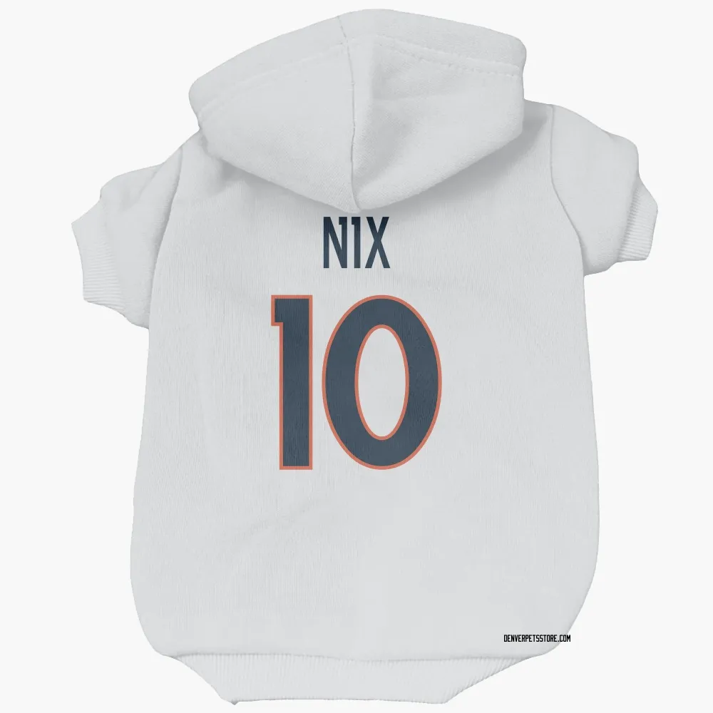 Denver Broncos Bo Nix White Pet Hoodie for Dog & Cat