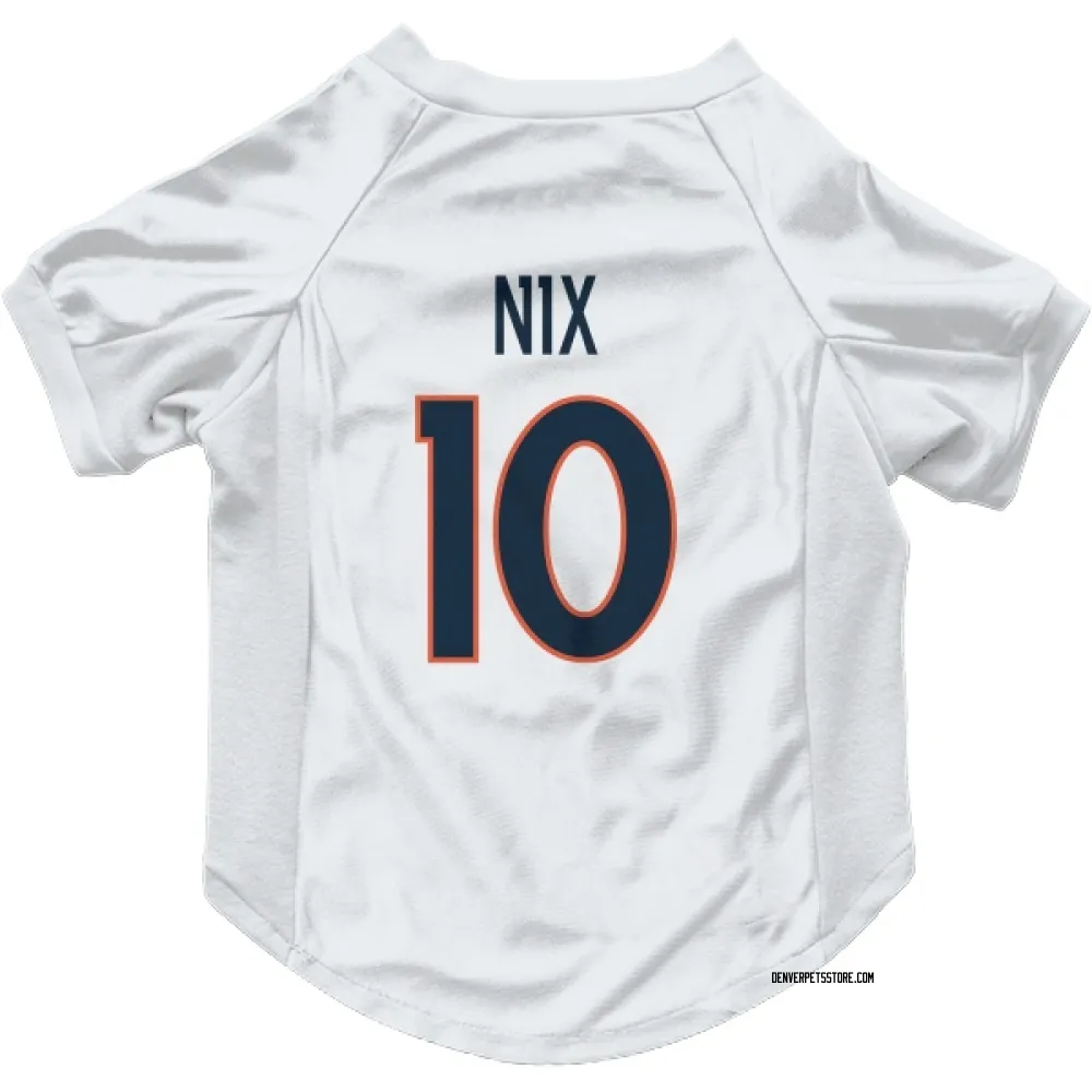 Denver Broncos Bo Nix White Pet Jersey for Dog & Cat