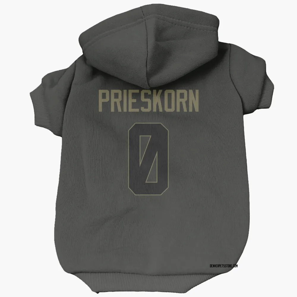 Denver Broncos Caden Prieskorn Black Service Pet Hoodie for Dog & Cat