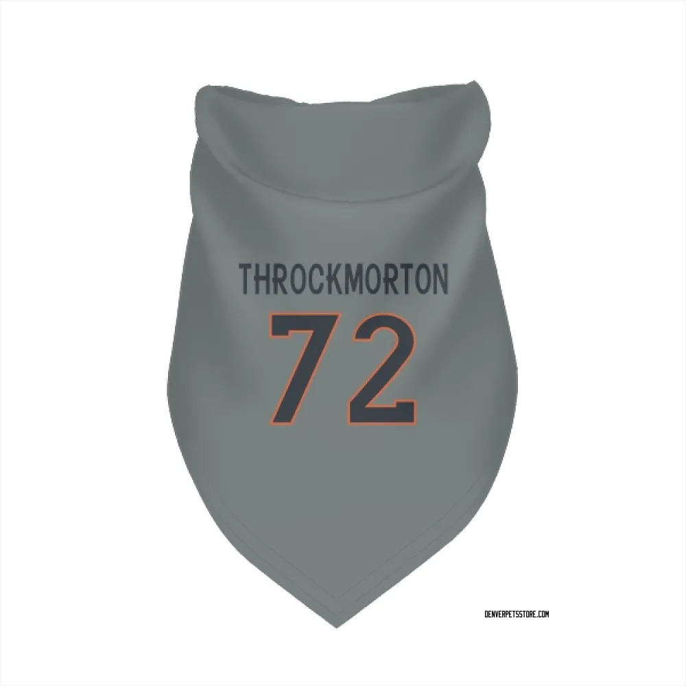Denver Broncos Calvin Throckmorton Gray Pet Bandana for Dog & Cat