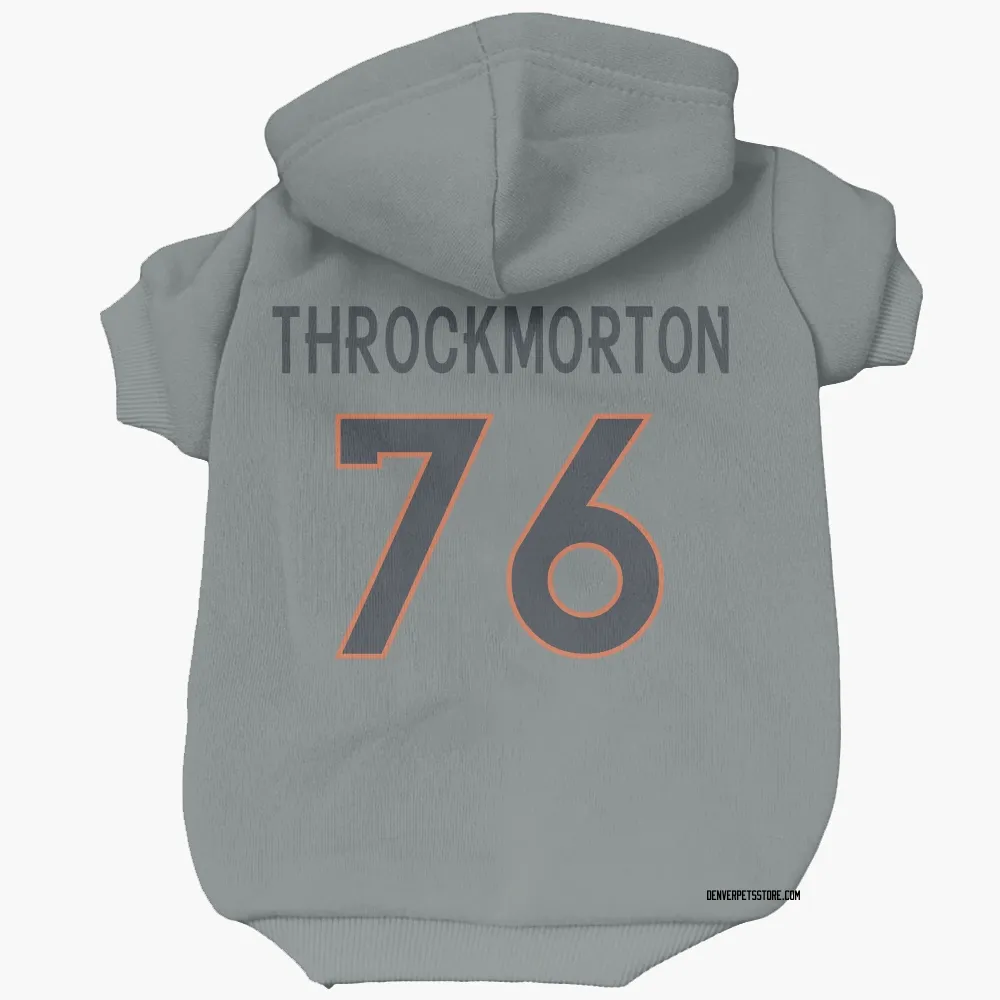 Denver Broncos Calvin Throckmorton Gray Pet Hoodie for Dog & Cat