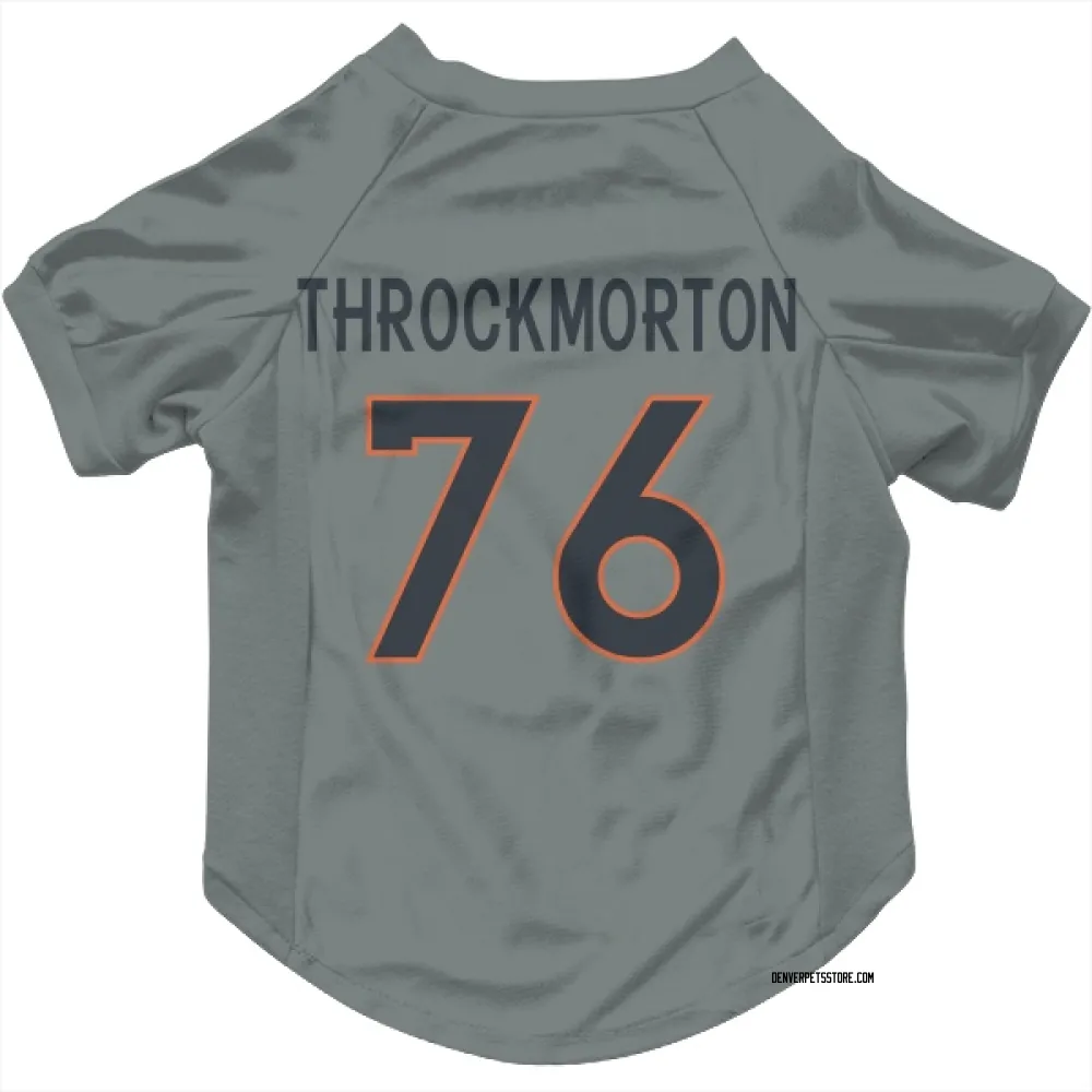 Denver Broncos Calvin Throckmorton Gray Pet Jersey for Dog & Cat