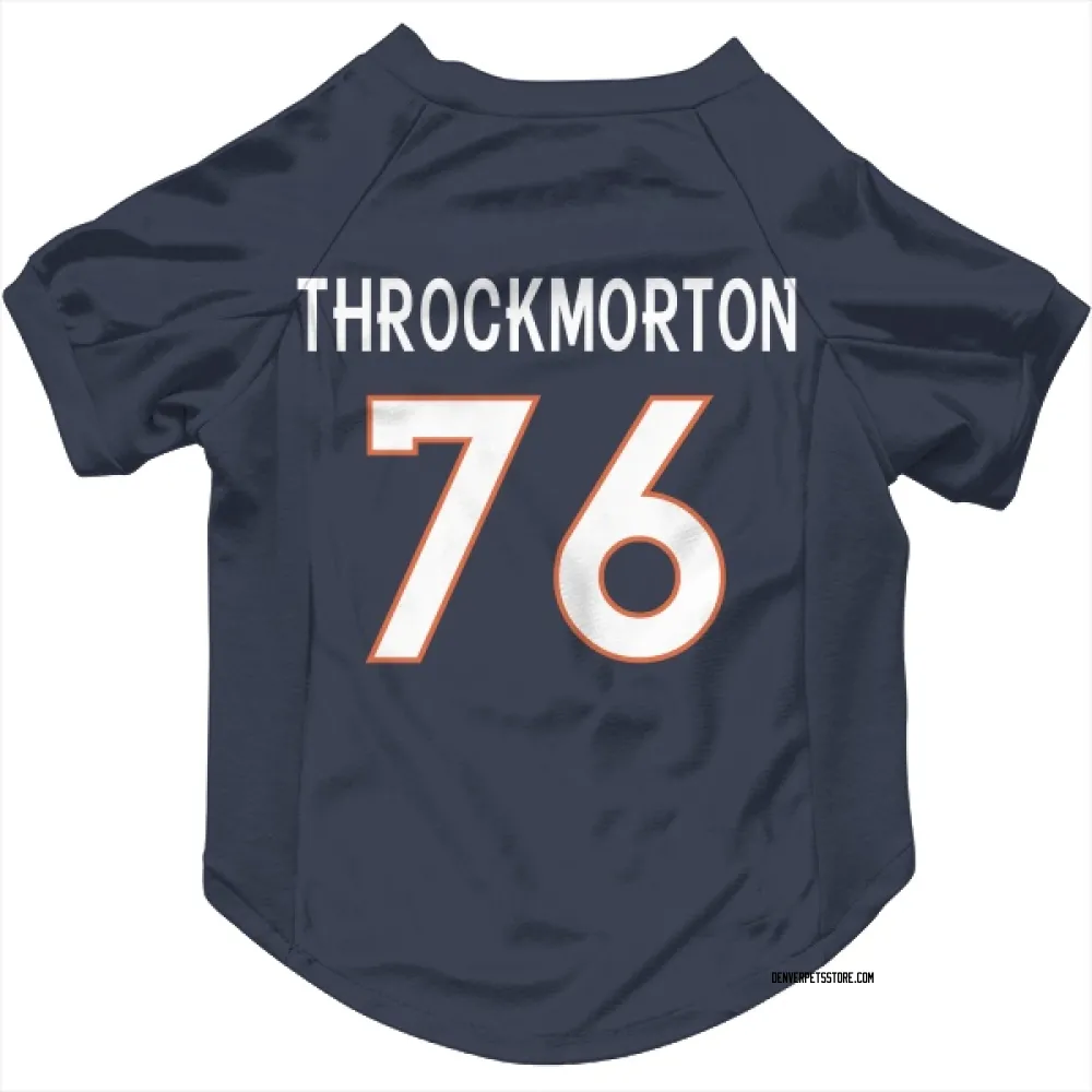 Denver Broncos Calvin Throckmorton Navy Pet Jersey for Dog & Cat