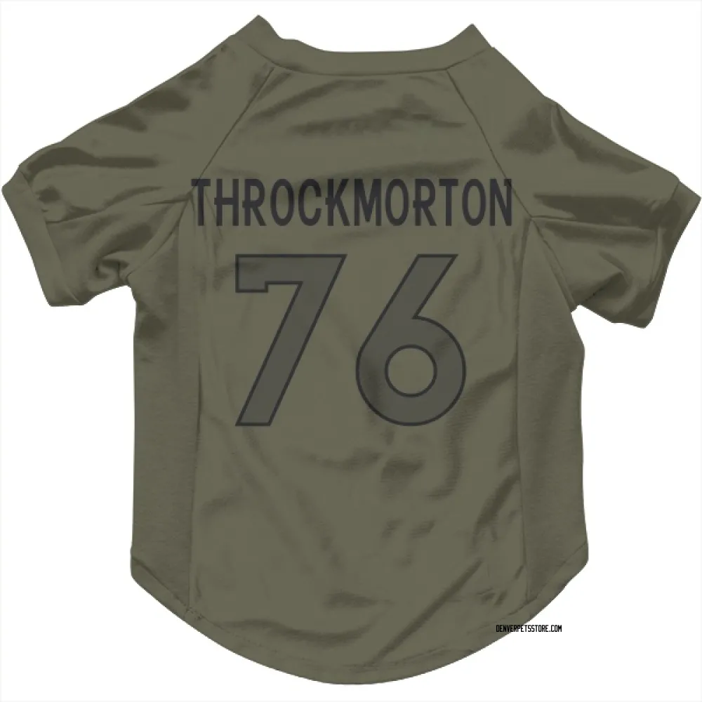 Denver Broncos Calvin Throckmorton Olive Pet Jersey for Dog & Cat