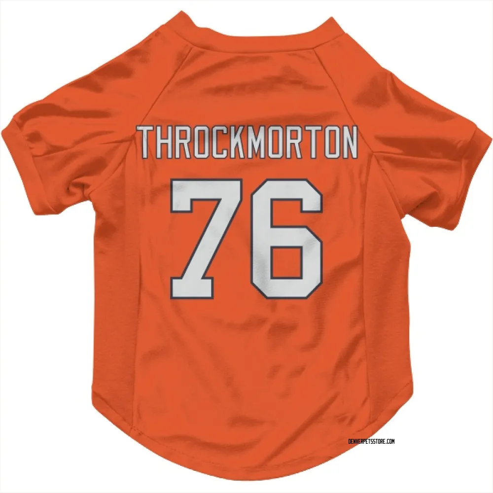 Denver Broncos Calvin Throckmorton Orange Pet Jersey for Dog & Cat