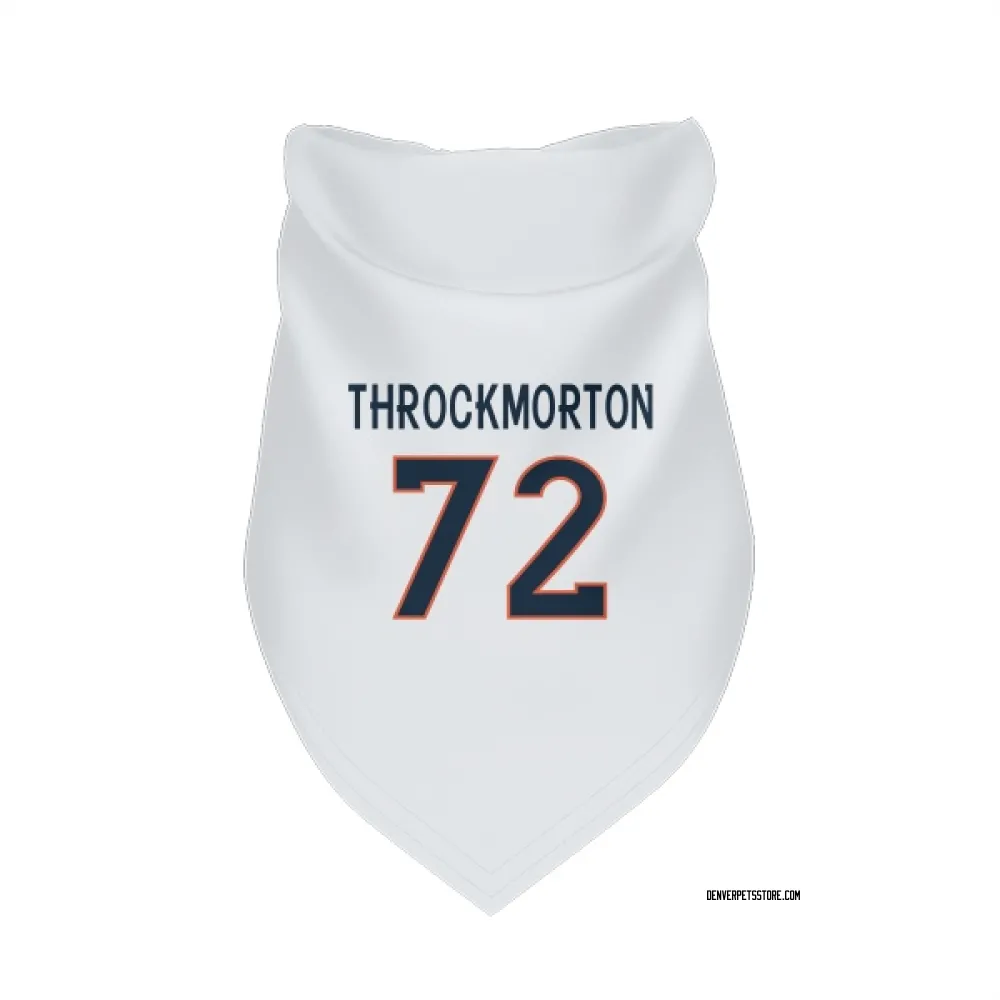 Denver Broncos Calvin Throckmorton White Pet Bandana for Dog & Cat