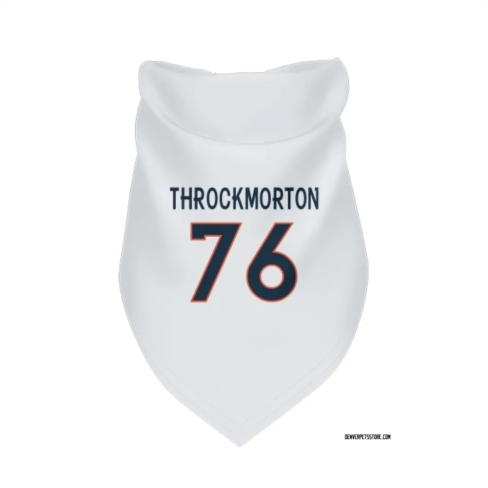 Denver Broncos Calvin Throckmorton White Pet Bandana for Dog & Cat