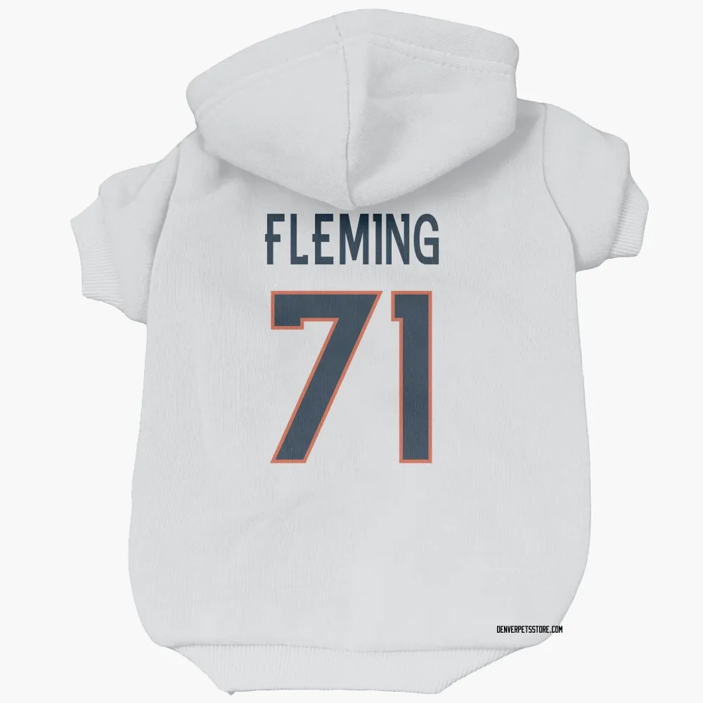 Denver Broncos Cam Fleming White Pet Hoodie for Dog & Cat