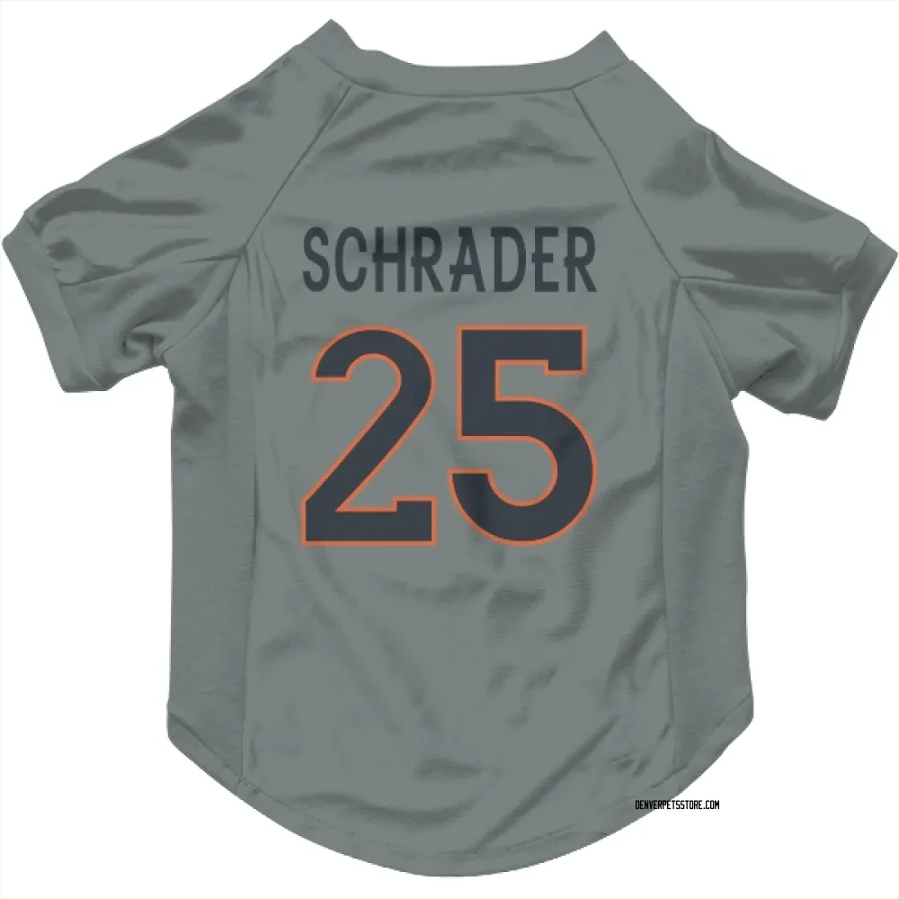 Denver Broncos Cody Schrader Gray Pet Jersey for Dog & Cat