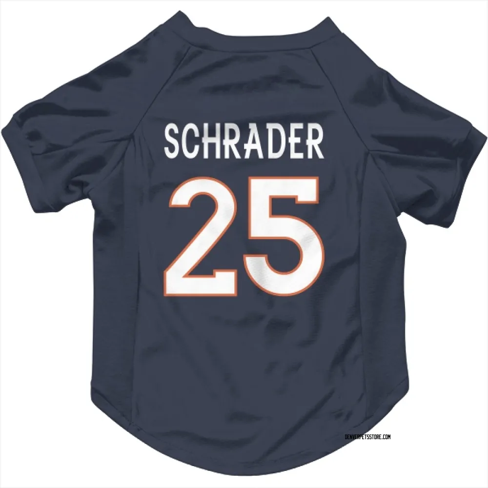 Denver Broncos Cody Schrader Navy Pet Jersey for Dog & Cat