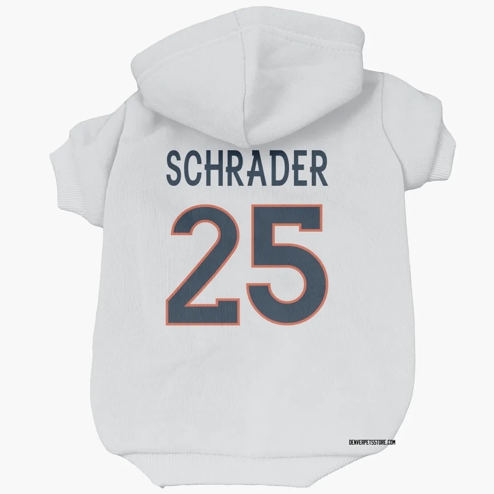Denver Broncos Cody Schrader White Pet Hoodie for Dog & Cat