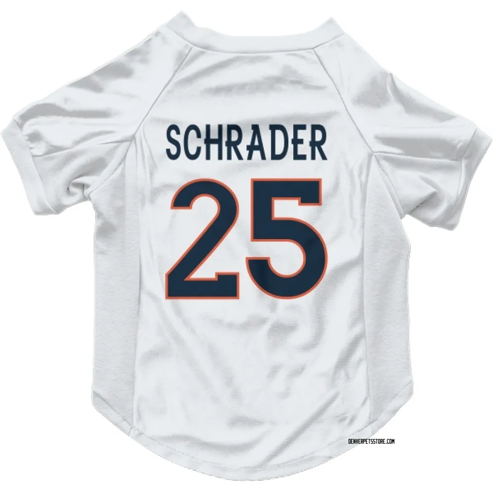 Denver Broncos Cody Schrader White Pet Jersey for Dog & Cat