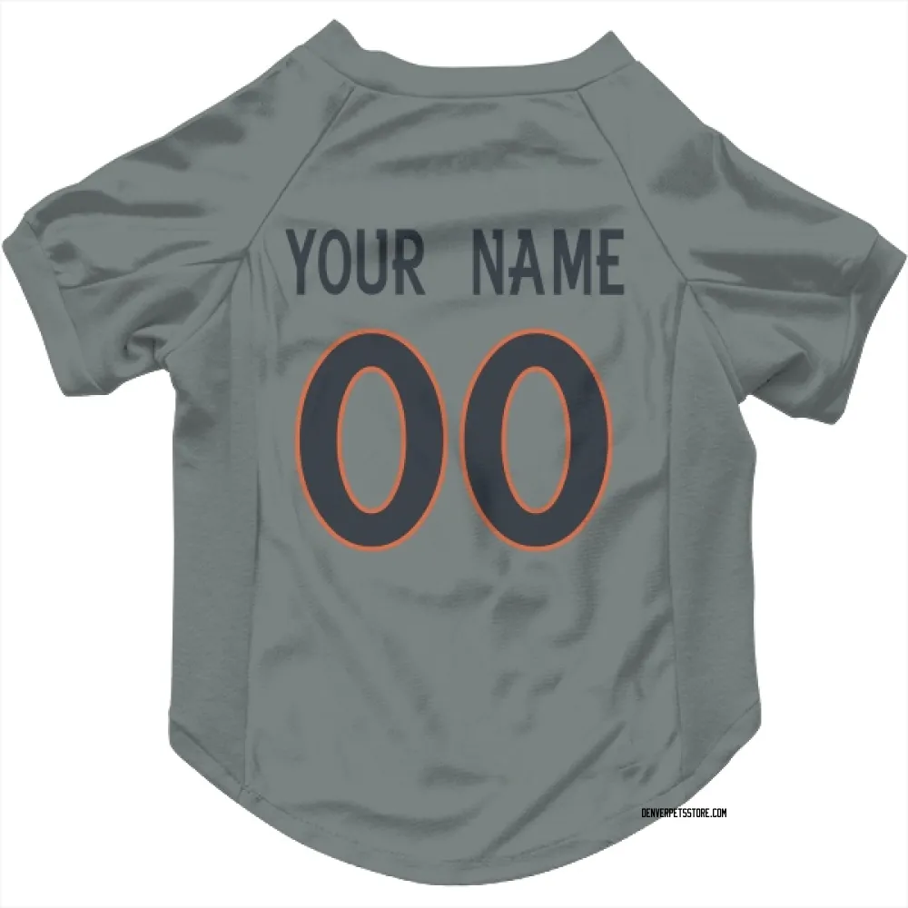 Denver Broncos Custom Gray Pet Jersey for Dog & Cat