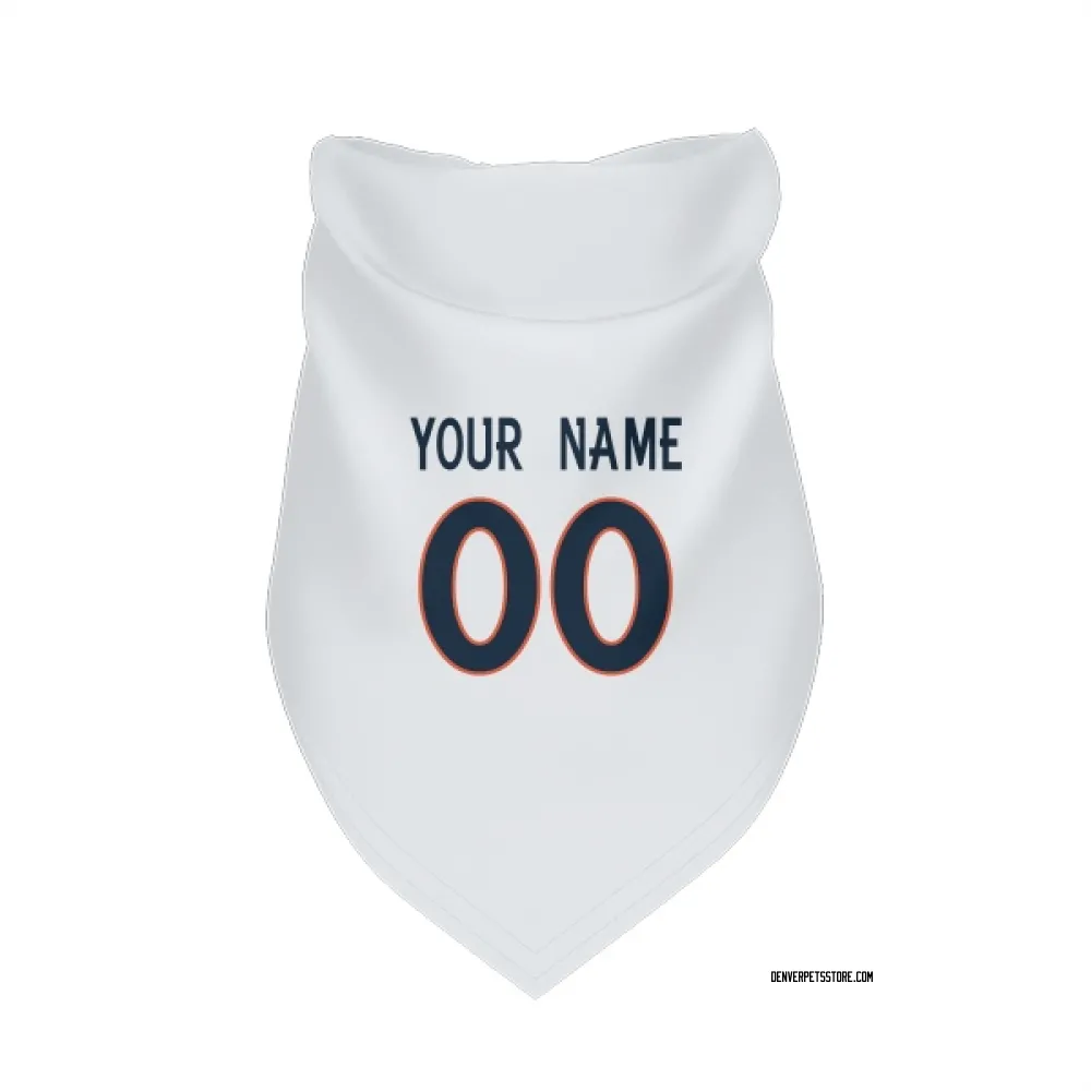 Denver Broncos Custom White Pet Bandana for Dog & Cat