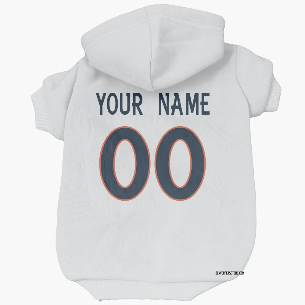 Denver Broncos Custom White Pet Hoodie for Dog & Cat