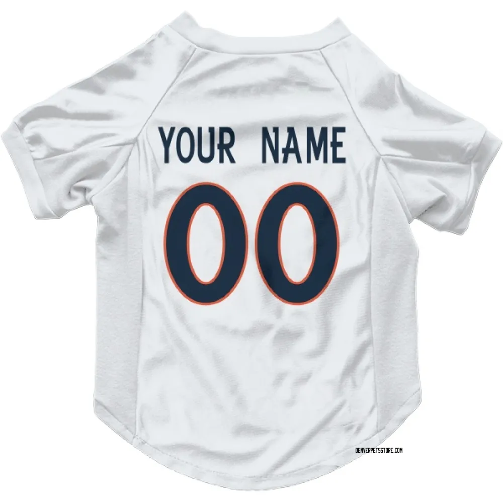 Denver Broncos Custom White Pet Jersey for Dog & Cat