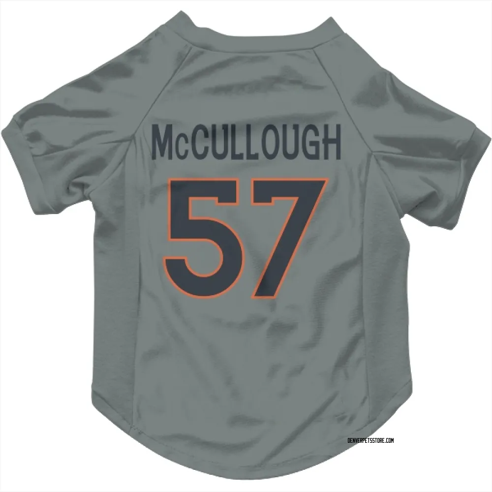 Denver Broncos Dasan McCullough Gray Pet Jersey for Dog & Cat