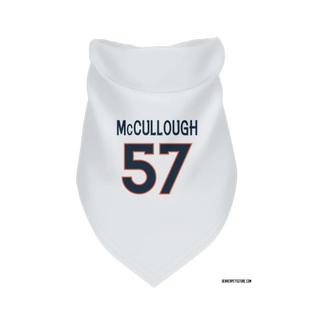 Denver Broncos Dasan McCullough White Pet Bandana for Dog & Cat