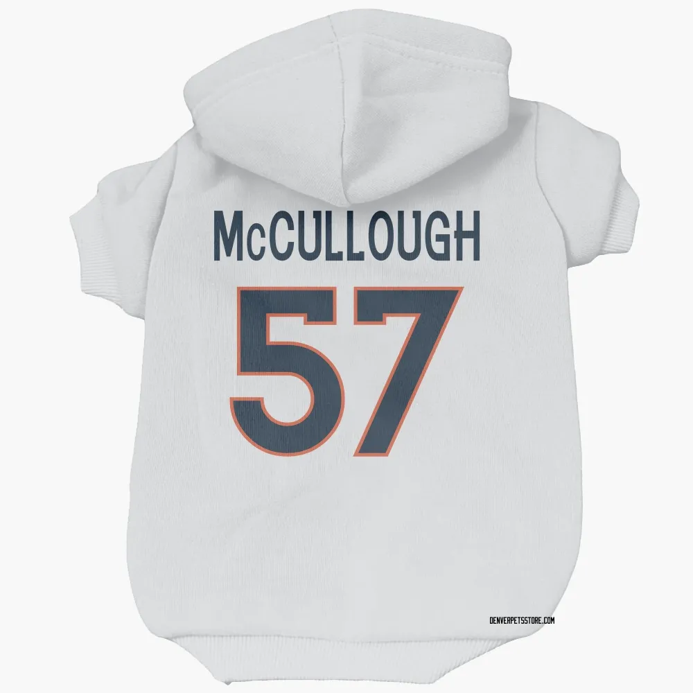 Denver Broncos Dasan McCullough White Pet Hoodie for Dog & Cat