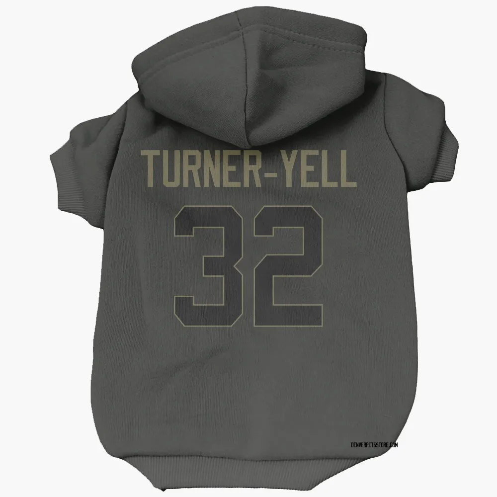 Denver Broncos Delarrin Turner-Yell Black Service Pet Hoodie for Dog & Cat