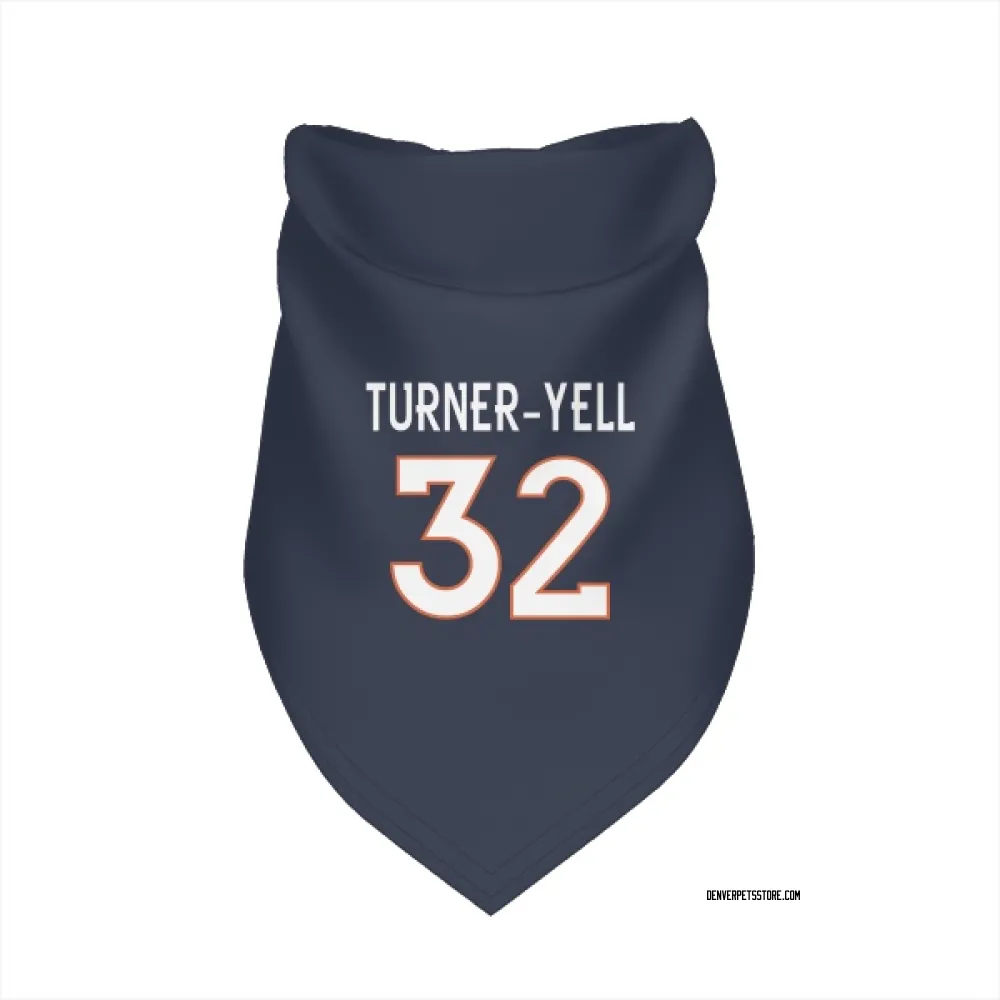 Denver Broncos Delarrin Turner-Yell Navy Pet Bandana for Dog & Cat
