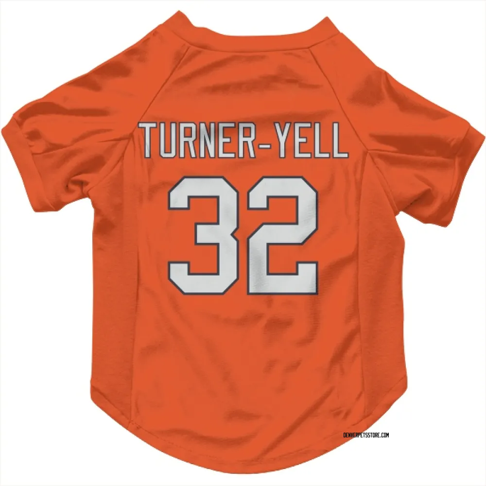 Denver Broncos Delarrin Turner-Yell Orange Pet Jersey for Dog & Cat