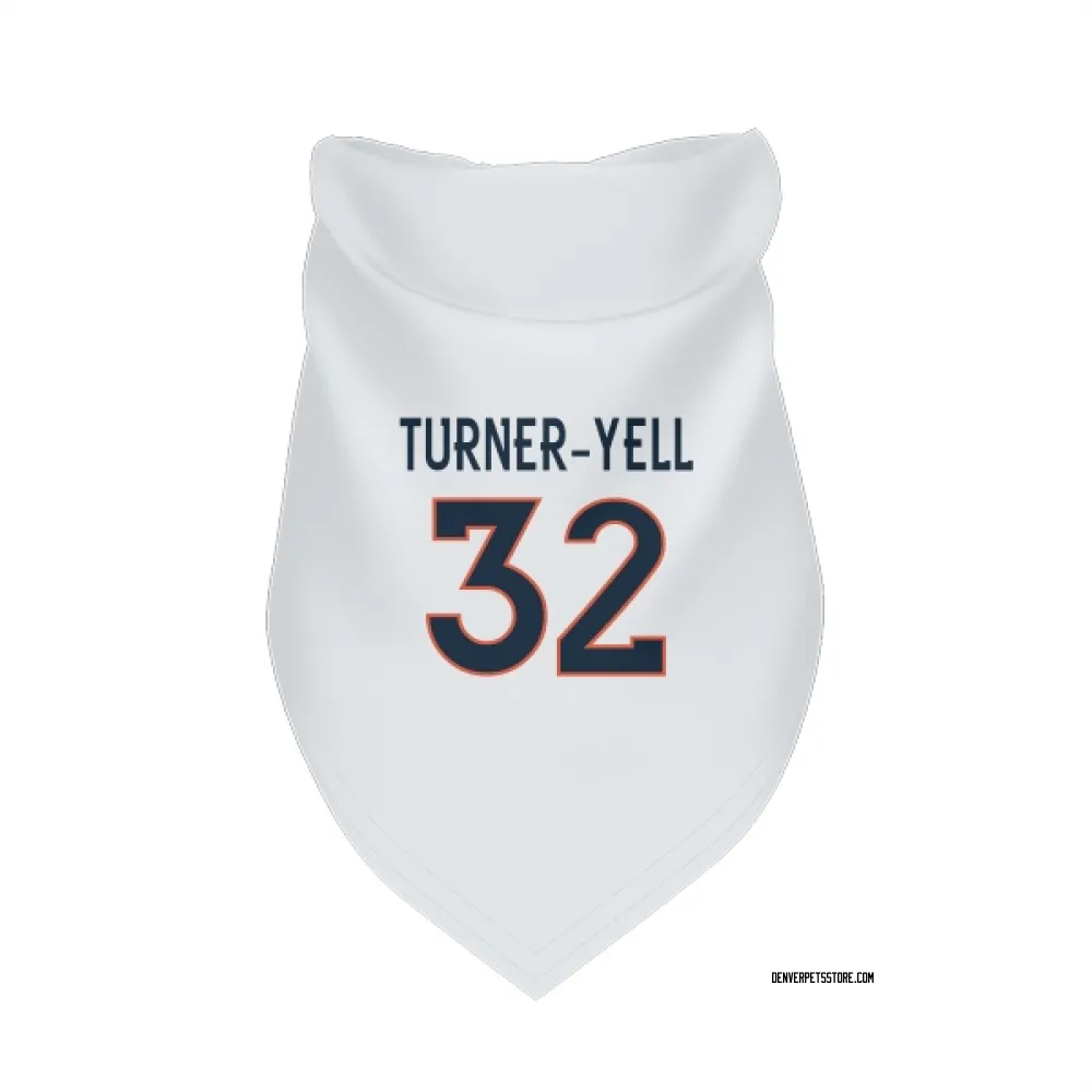 Denver Broncos Delarrin Turner-Yell White Pet Bandana for Dog & Cat