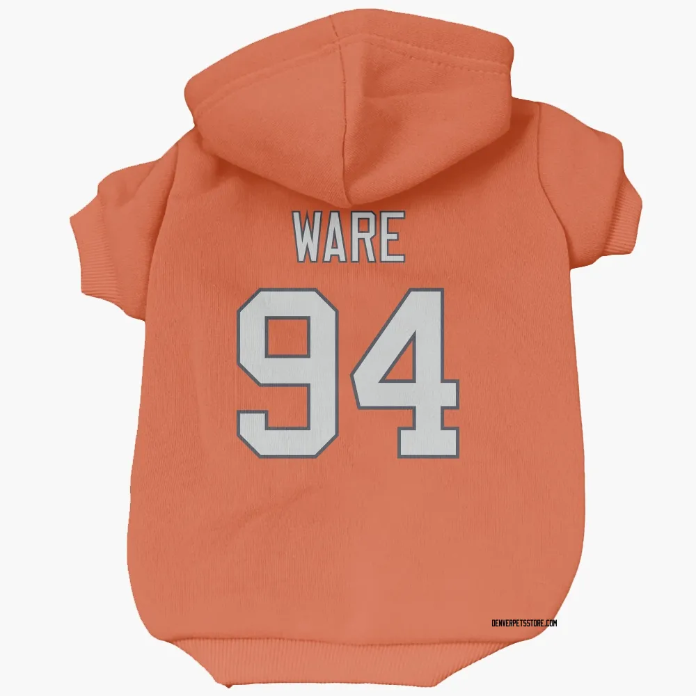 Denver Broncos DeMarcus Ware Orange Pet Hoodie for Dog & Cat