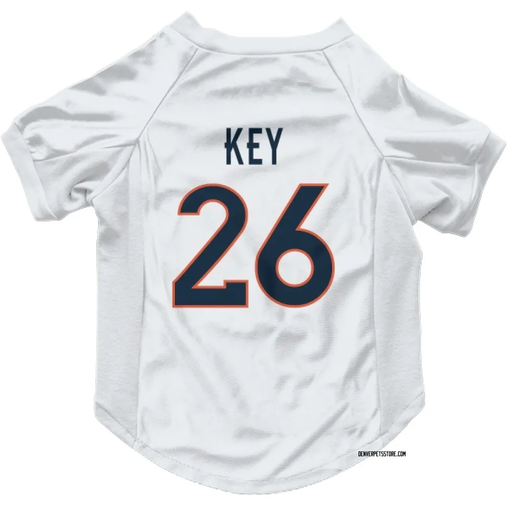 Denver Broncos Devon Key White Pet Jersey for Dog & Cat